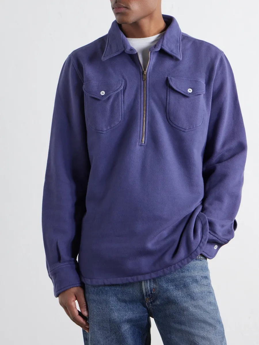 WYTHE Organic Cotton-Jersey Half-Zip Sweater - Men | Thumbnail 3 WYTHE Organic Cotton-Jersey Half-Zip Sweater - Men | Thumbnail 3
