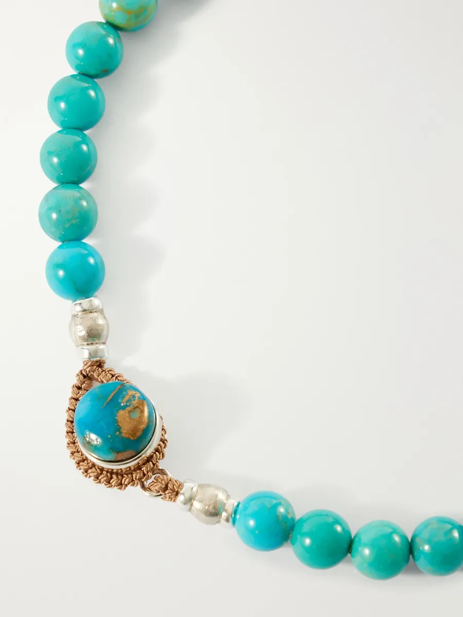 Mikia Circle 8 Sterling Silver, Turquoise and Shell Beaded Bracelet - Men | Thumbnail 5 Mikia Circle 8 Sterling Silver, Turquoise and Shell Beaded Bracelet - Men | Thumbnail 5