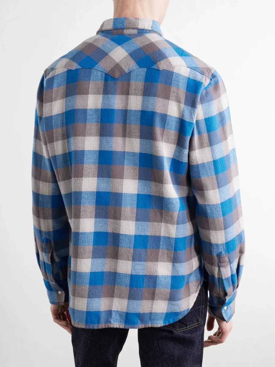 WYTHE Checked Cotton-Flannel Western Shirt - Men | Thumbnail 4