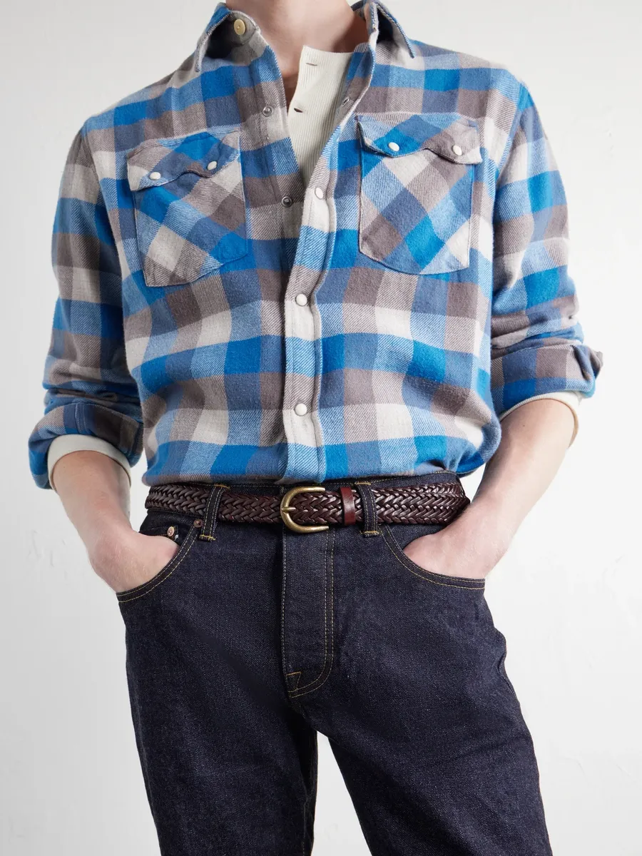 WYTHE Checked Cotton-Flannel Western Shirt - Men | Thumbnail 5