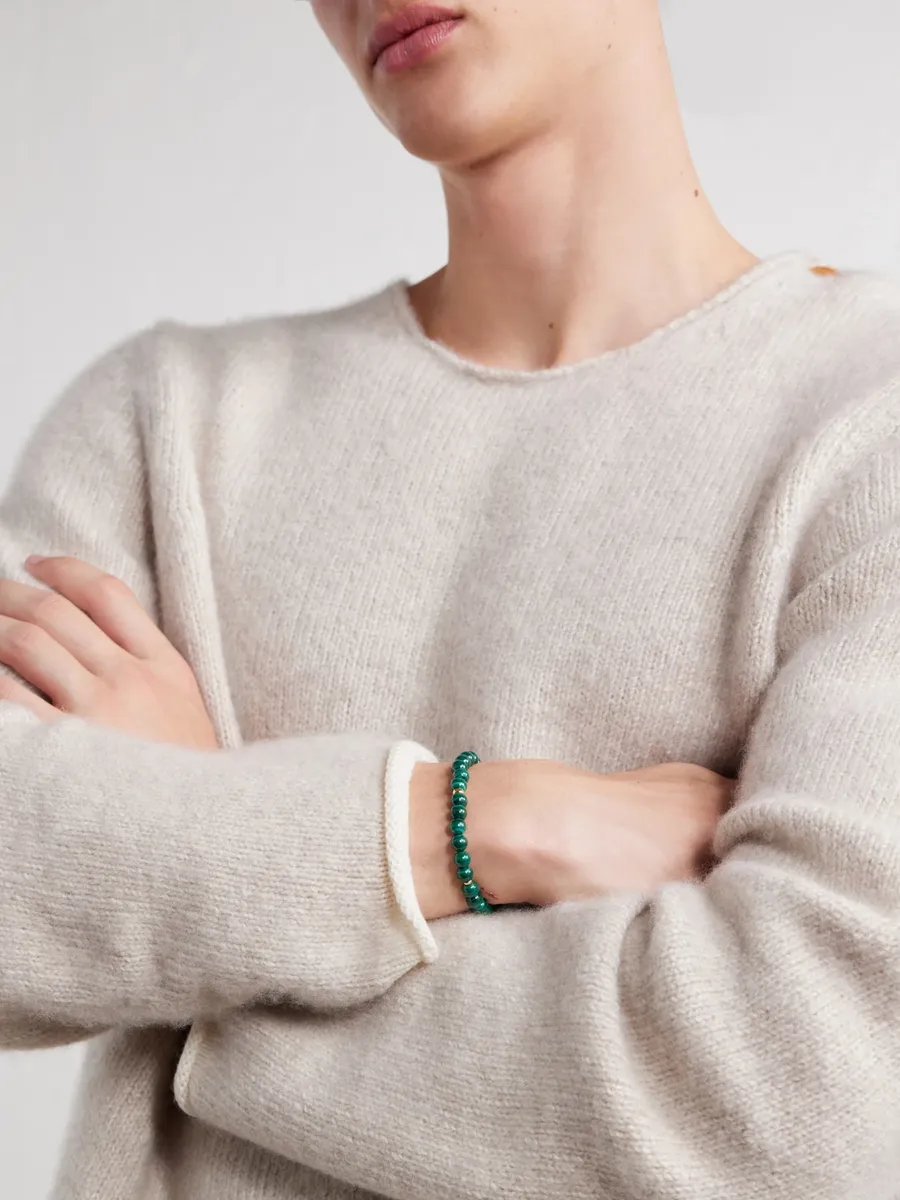 Mikia Circle 8 Gold-Plated Sterling Silver Malachite Beaded Bracelet - Men | Thumbnail 2 Mikia Circle 8 Gold-Plated Sterling Silver Malachite Beaded Bracelet - Men | Thumbnail 2