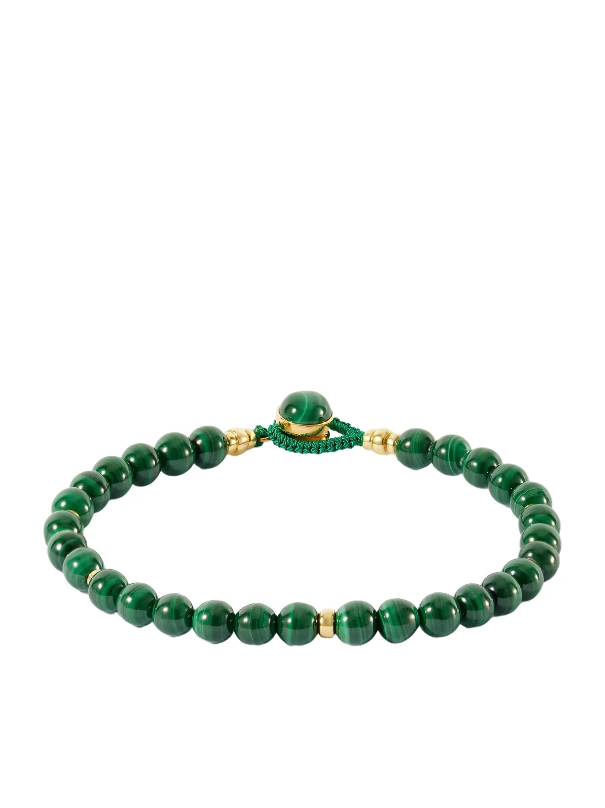 Circle 8 Gold-Plated Sterling Silver Malachite Beaded Bracelet - Men Circle 8 Gold-Plated Sterling Silver Malachite Beaded Bracelet - Men