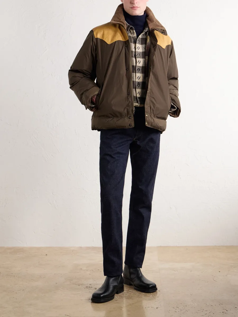 RRL Padded Leather-Trimmed Shell Jacket - Men | Thumbnail 2 RRL Padded Leather-Trimmed Shell Jacket - Men | Thumbnail 2