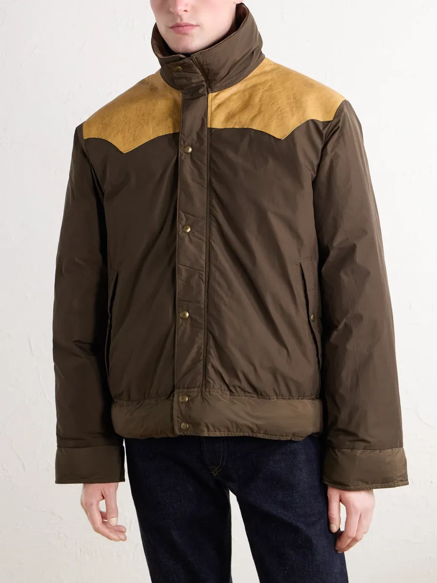 RRL Padded Leather-Trimmed Shell Jacket - Men | Thumbnail 3 RRL Padded Leather-Trimmed Shell Jacket - Men | Thumbnail 3