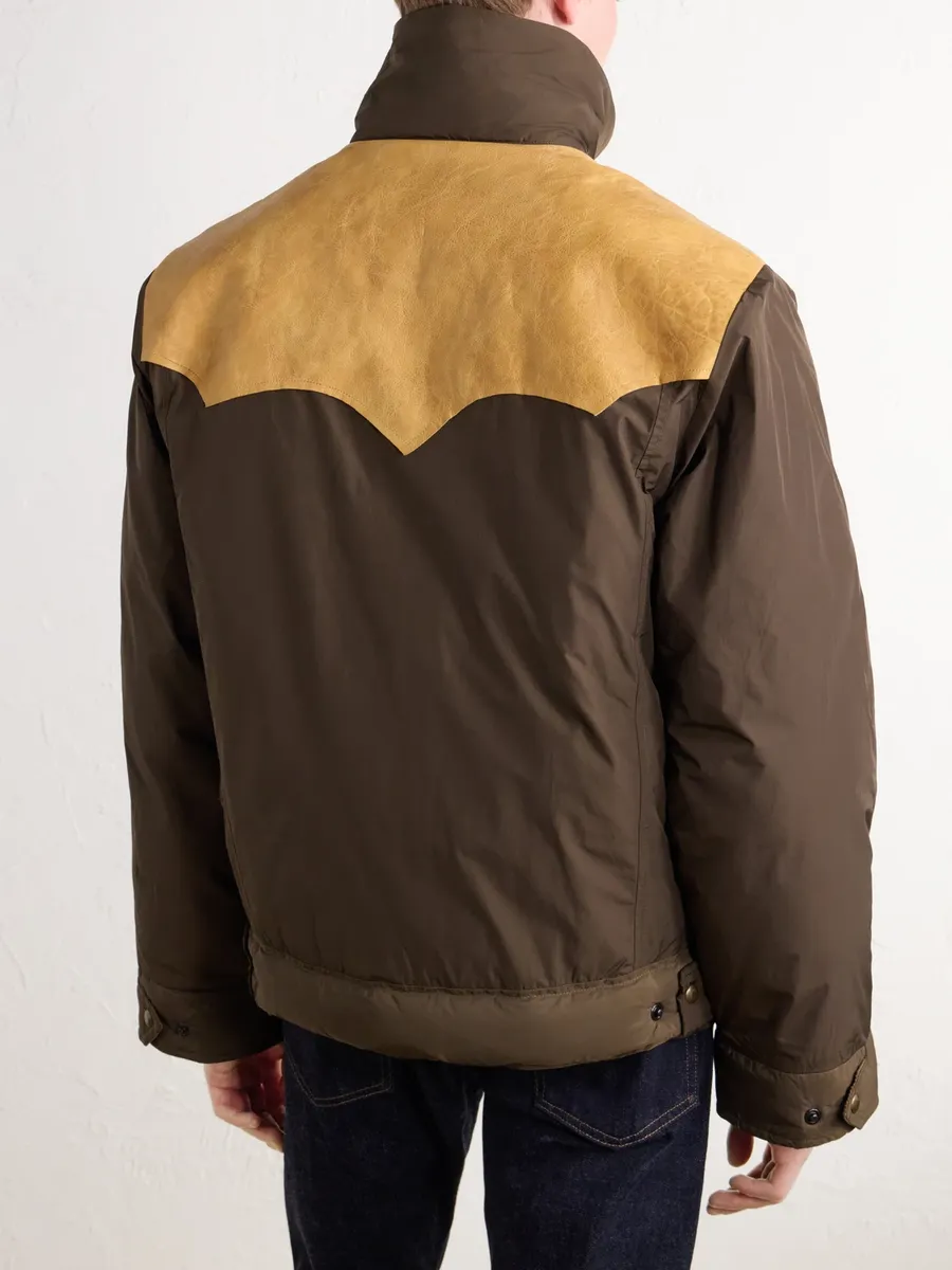 RRL Padded Leather-Trimmed Shell Jacket - Men | Thumbnail 4 RRL Padded Leather-Trimmed Shell Jacket - Men | Thumbnail 4