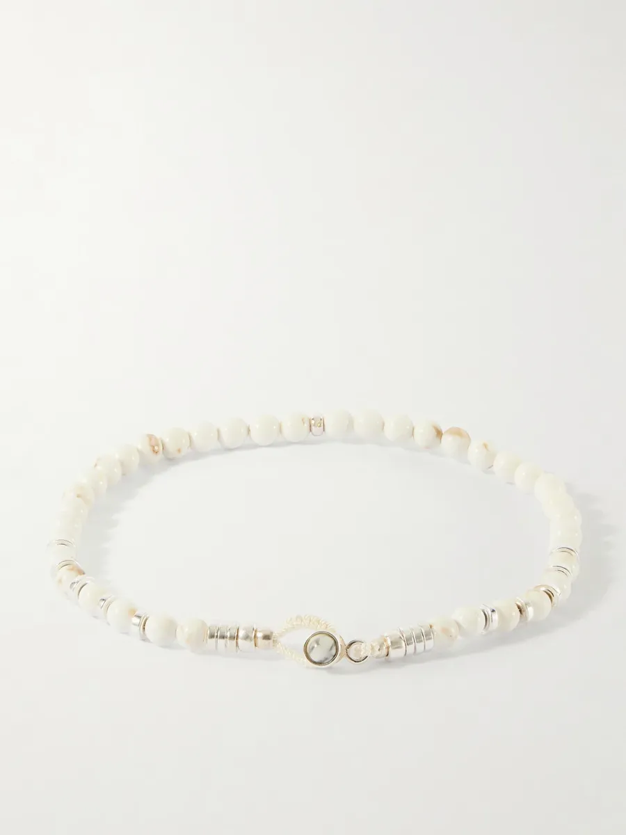 Mikia Circle 4 Sterling Silver, Magnesite and Hematite Beaded Bracelet - Men | Thumbnail 4 Mikia Circle 4 Sterling Silver, Magnesite and Hematite Beaded Bracelet - Men | Thumbnail 4