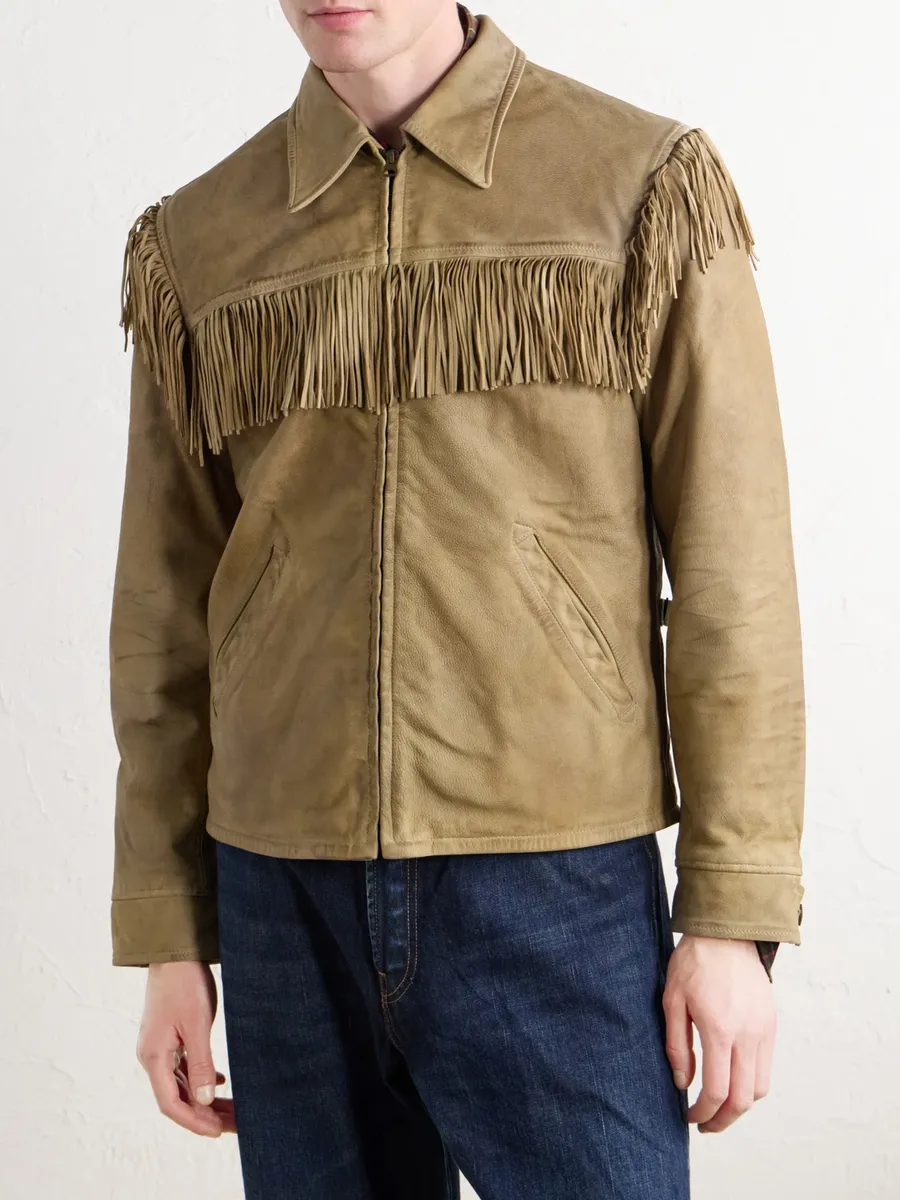 RRL Elkhorn Fringed Suede-Trimmed Leather Jacket - Men | Thumbnail 3 RRL Elkhorn Fringed Suede-Trimmed Leather Jacket - Men | Thumbnail 3