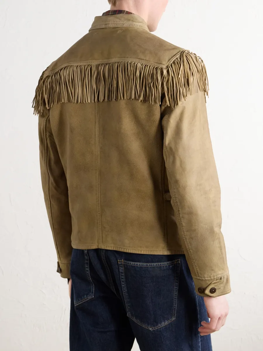 RRL Elkhorn Fringed Suede-Trimmed Leather Jacket - Men | Thumbnail 4 RRL Elkhorn Fringed Suede-Trimmed Leather Jacket - Men | Thumbnail 4
