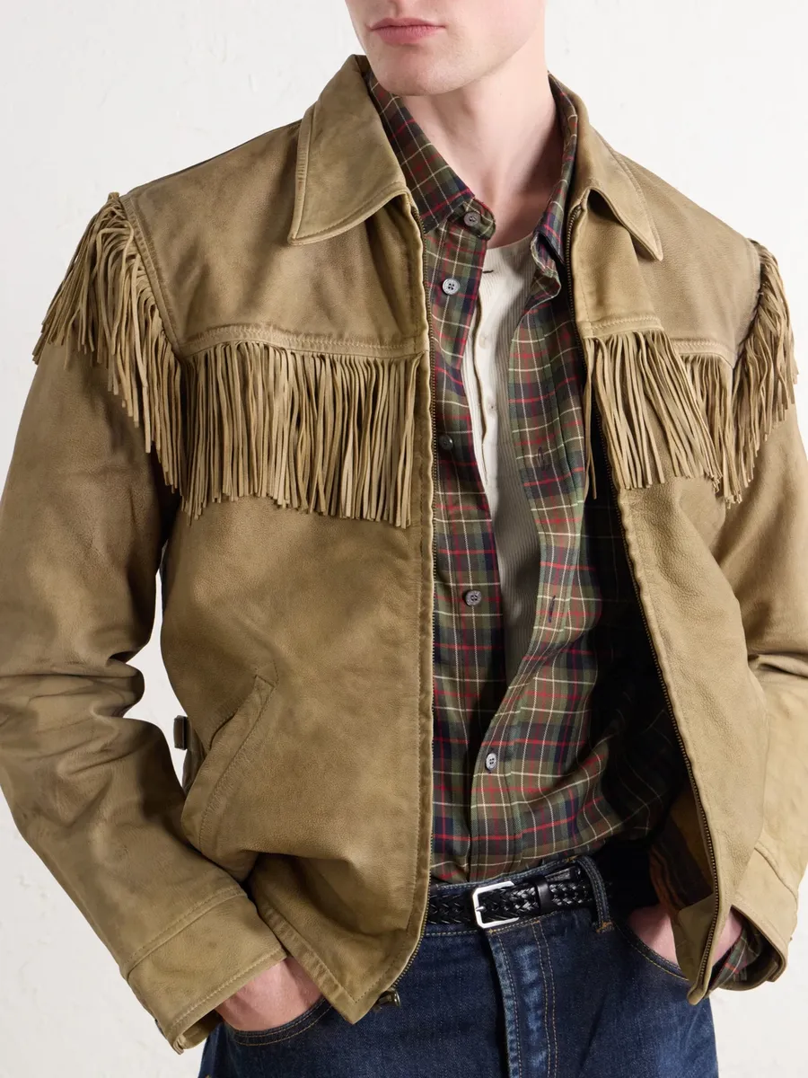 RRL Elkhorn Fringed Suede-Trimmed Leather Jacket - Men | Thumbnail 5 RRL Elkhorn Fringed Suede-Trimmed Leather Jacket - Men | Thumbnail 5