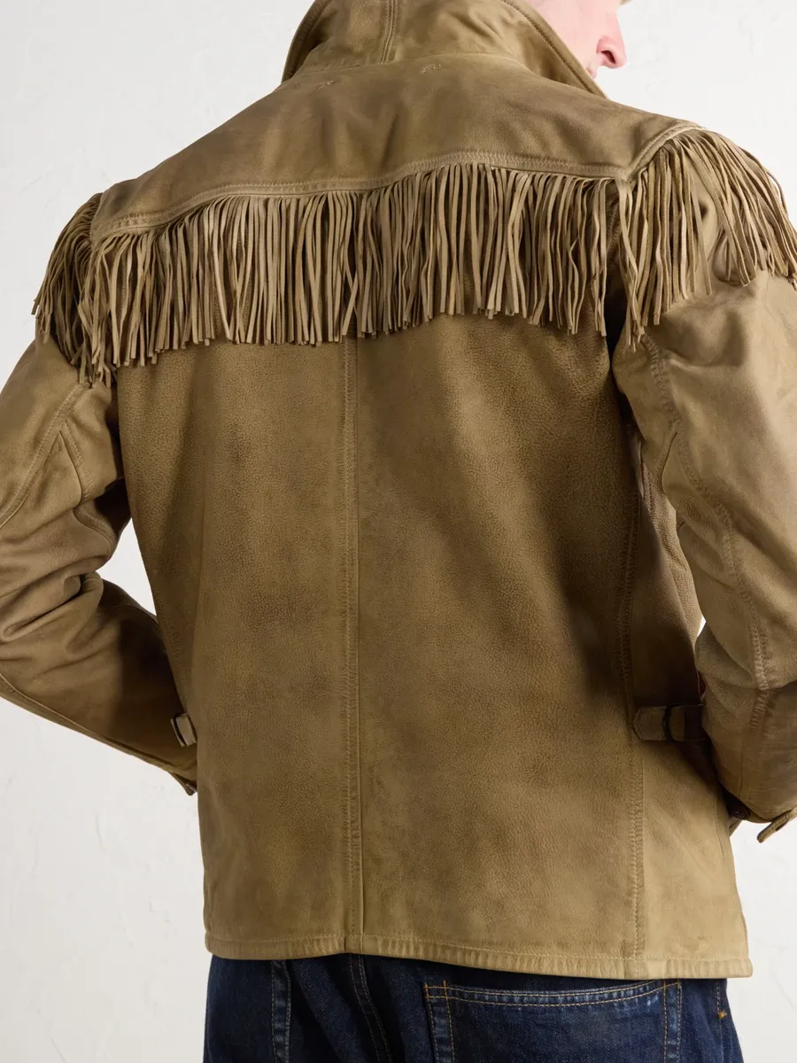 RRL Elkhorn Fringed Suede-Trimmed Leather Jacket - Men | Thumbnail 6 RRL Elkhorn Fringed Suede-Trimmed Leather Jacket - Men | Thumbnail 6
