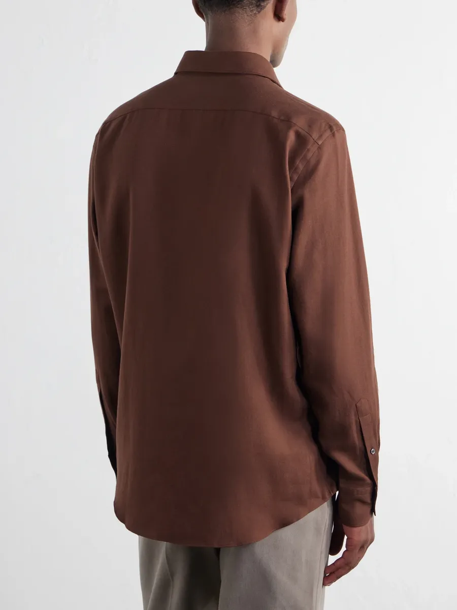 Zegna Cotton and Cashmere-Blend Twill Shirt - Men | Thumbnail 4 Zegna Cotton and Cashmere-Blend Twill Shirt - Men | Thumbnail 4