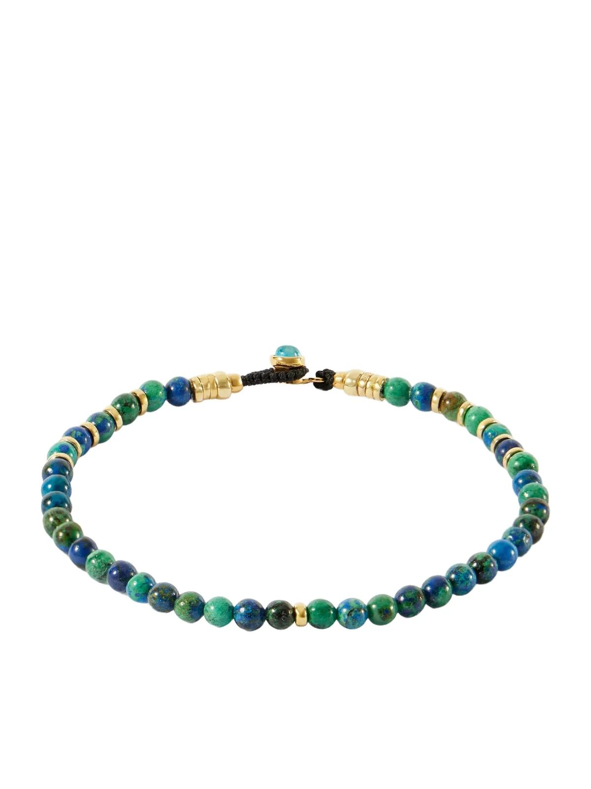 Circle 4 Gold-Plated Sterling Silver Sapphire Beaded Bracelet - Men Circle 4 Gold-Plated Sterling Silver Sapphire Beaded Bracelet - Men
