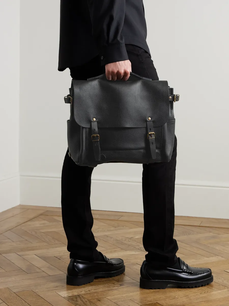 Bleu de Chauffe Éclair Full-Grain Leather Messenger Bag - Men | Thumbnail 2 Bleu de Chauffe Éclair Full-Grain Leather Messenger Bag - Men | Thumbnail 2