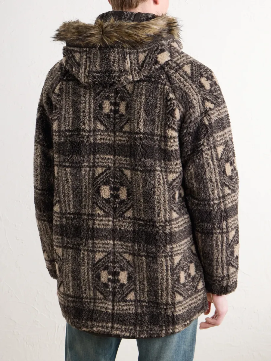 RRL Hooded Plush-Trimmed Fleece Jacket - Men | Thumbnail 4