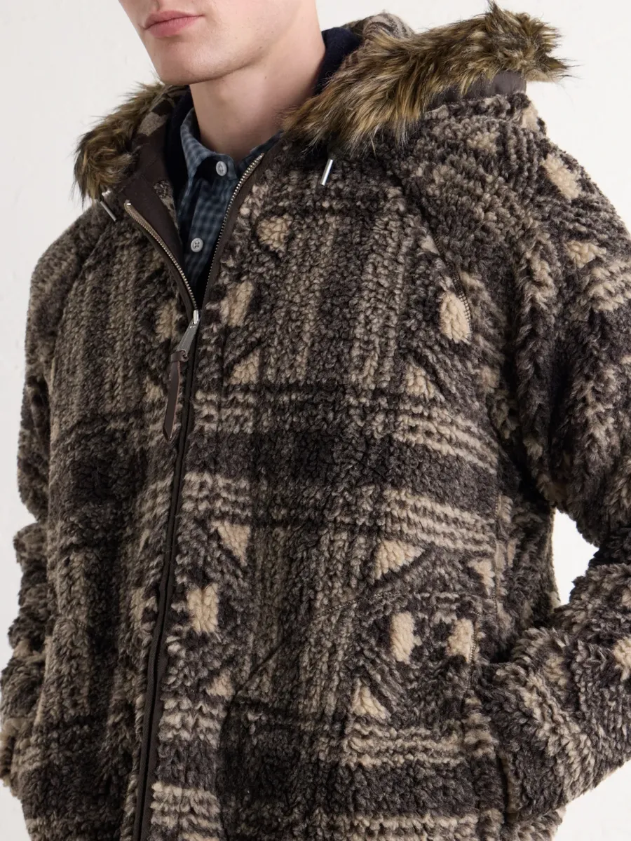 RRL Hooded Plush-Trimmed Fleece Jacket - Men | Thumbnail 5