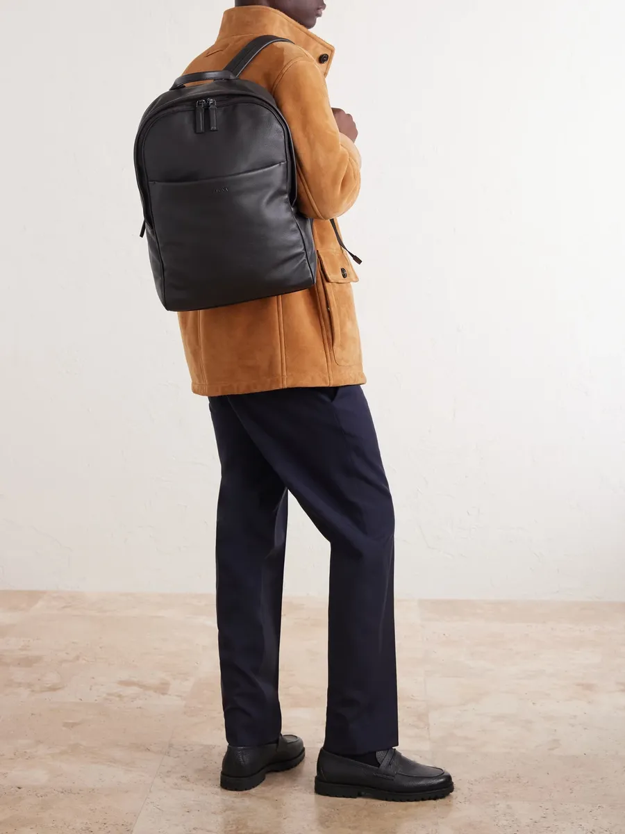 Zegna Leather Backpack - Men | Thumbnail 3 Zegna Leather Backpack - Men | Thumbnail 3