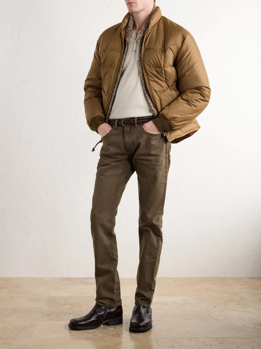 RRL Leather-Trimmed Quilted Shell Padded Bomber Jacket - Men | Thumbnail 2 RRL Leather-Trimmed Quilted Shell Padded Bomber Jacket - Men | Thumbnail 2