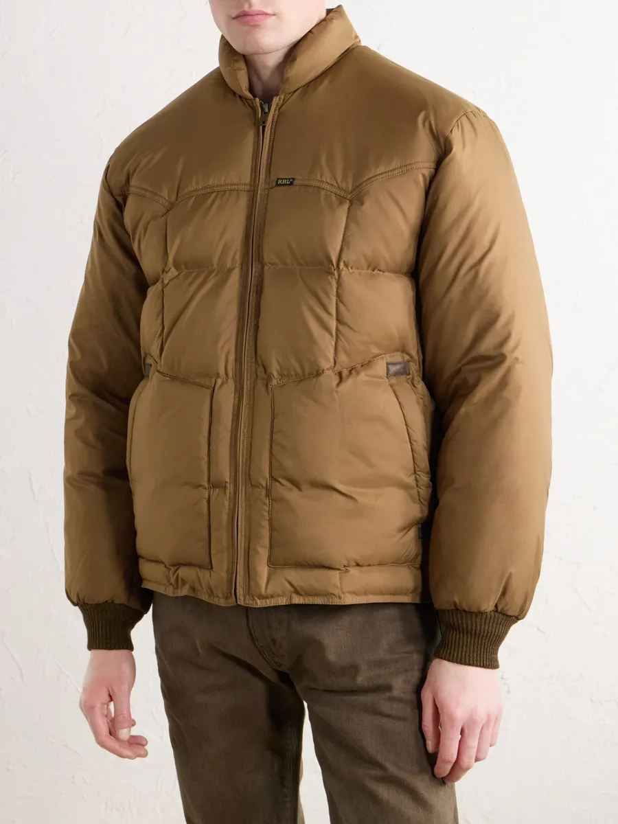 RRL Leather-Trimmed Quilted Shell Padded Bomber Jacket - Men | Thumbnail 3 RRL Leather-Trimmed Quilted Shell Padded Bomber Jacket - Men | Thumbnail 3