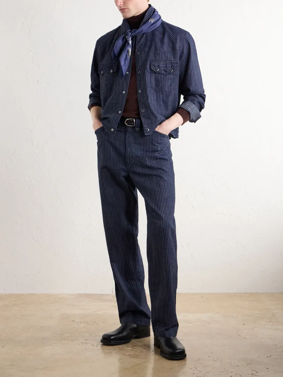 RRL Western Striped Cotton-Jacquard Broken-Twill Overshirt - Men | Thumbnail 2 RRL Western Striped Cotton-Jacquard Broken-Twill Overshirt - Men | Thumbnail 2