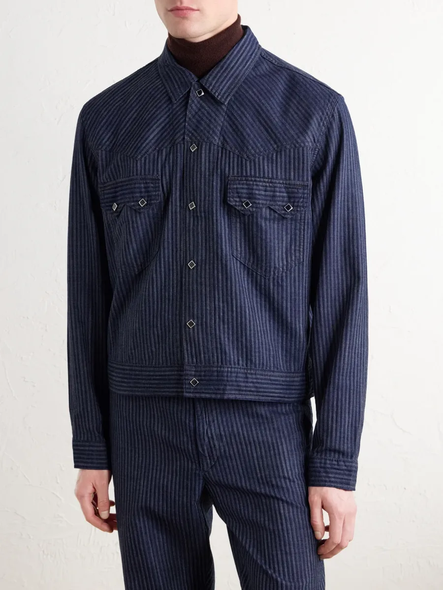 RRL Western Striped Cotton-Jacquard Broken-Twill Overshirt - Men | Thumbnail 3 RRL Western Striped Cotton-Jacquard Broken-Twill Overshirt - Men | Thumbnail 3