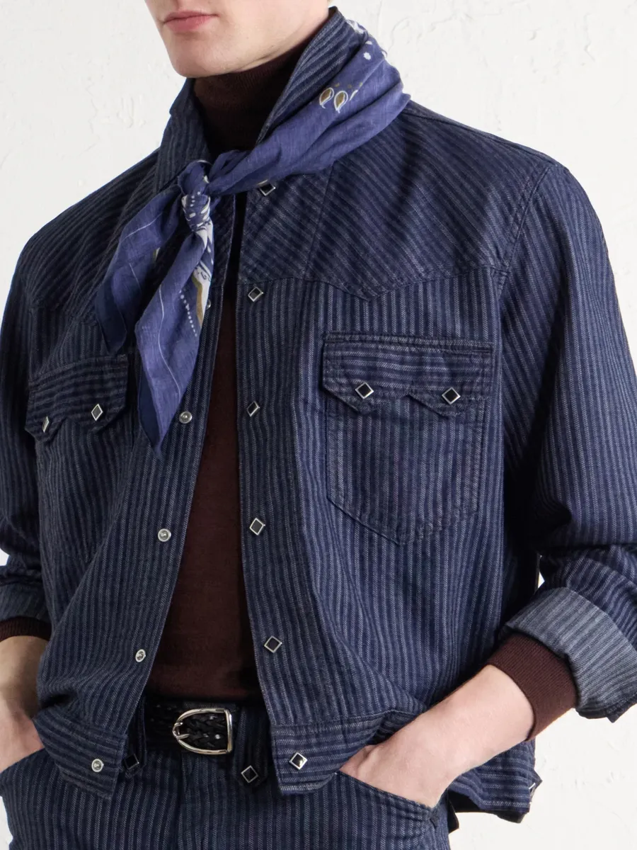 RRL Western Striped Cotton-Jacquard Broken-Twill Overshirt - Men | Thumbnail 5 RRL Western Striped Cotton-Jacquard Broken-Twill Overshirt - Men | Thumbnail 5