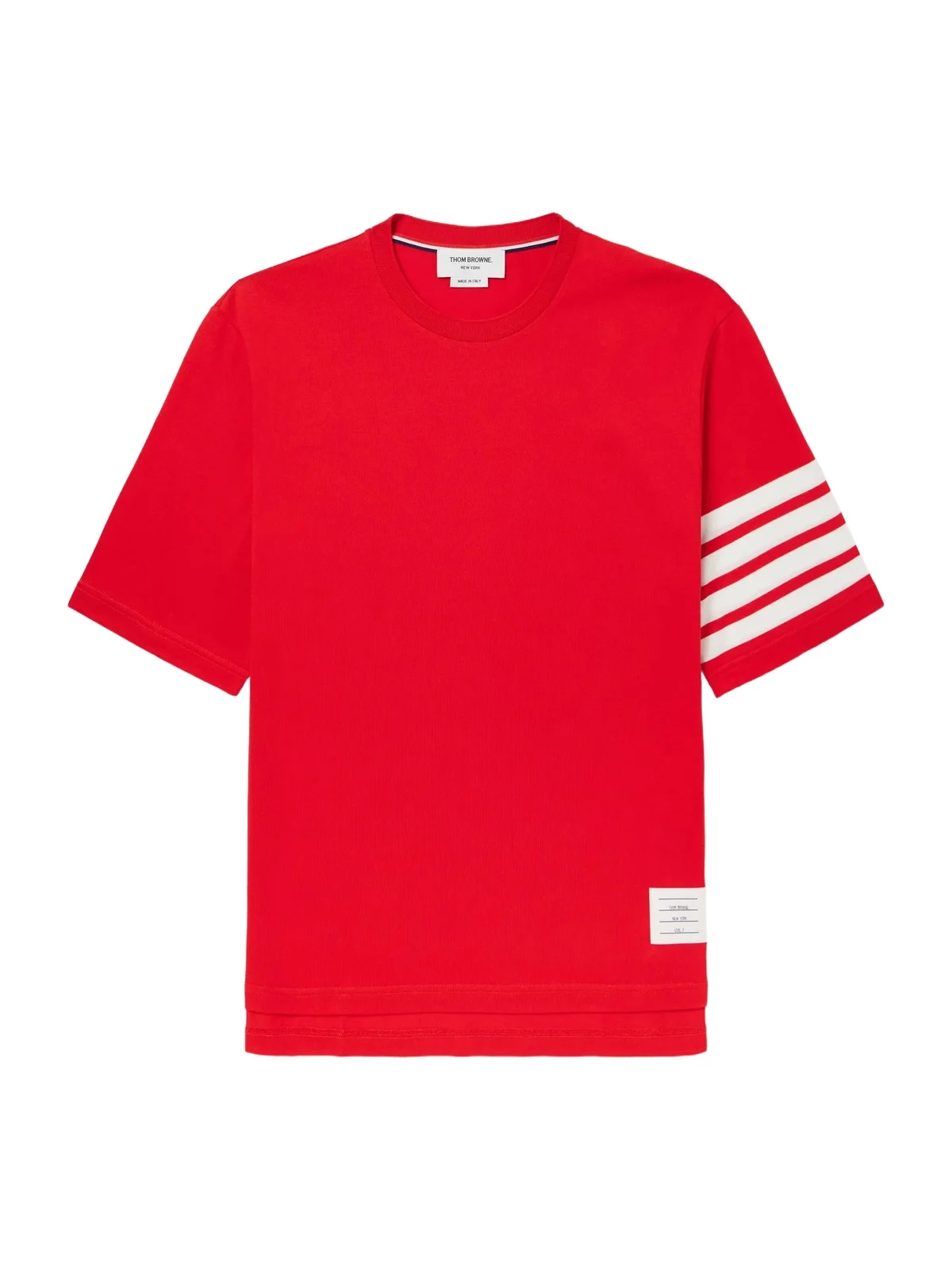 Thom Browne Logo-Appliquéd Striped Cotton-Jersey T-Shirt - Men