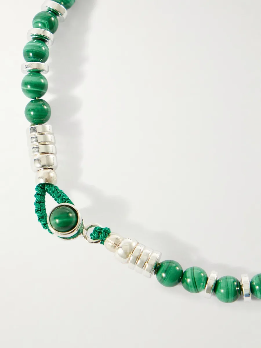 Mikia Circle 4 Sterling Silver, Malachite and Hematite Beaded Bracelet - Men | Thumbnail 5 Mikia Circle 4 Sterling Silver, Malachite and Hematite Beaded Bracelet - Men | Thumbnail 5