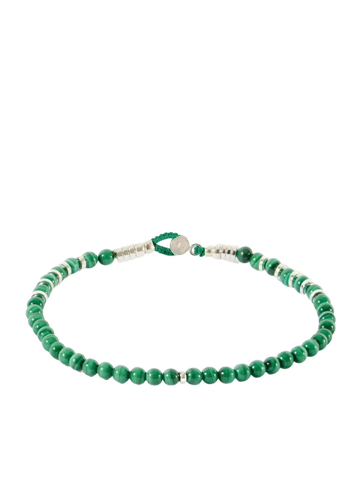 Circle 4 Sterling Silver, Malachite and Hematite Beaded Bracelet - Men Circle 4 Sterling Silver, Malachite and Hematite Beaded Bracelet - Men