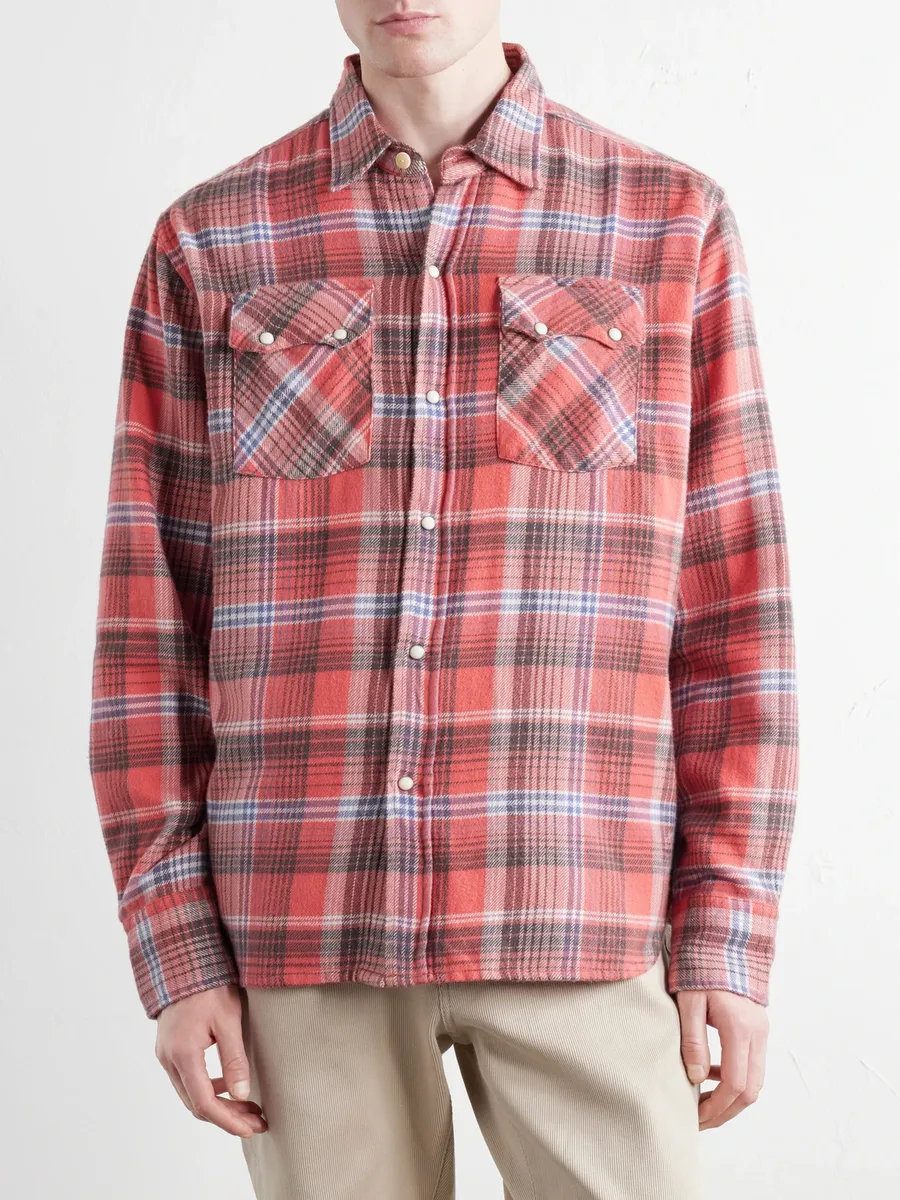 WYTHE Checked Cotton-Flannel Western Shirt - Men | Thumbnail 3