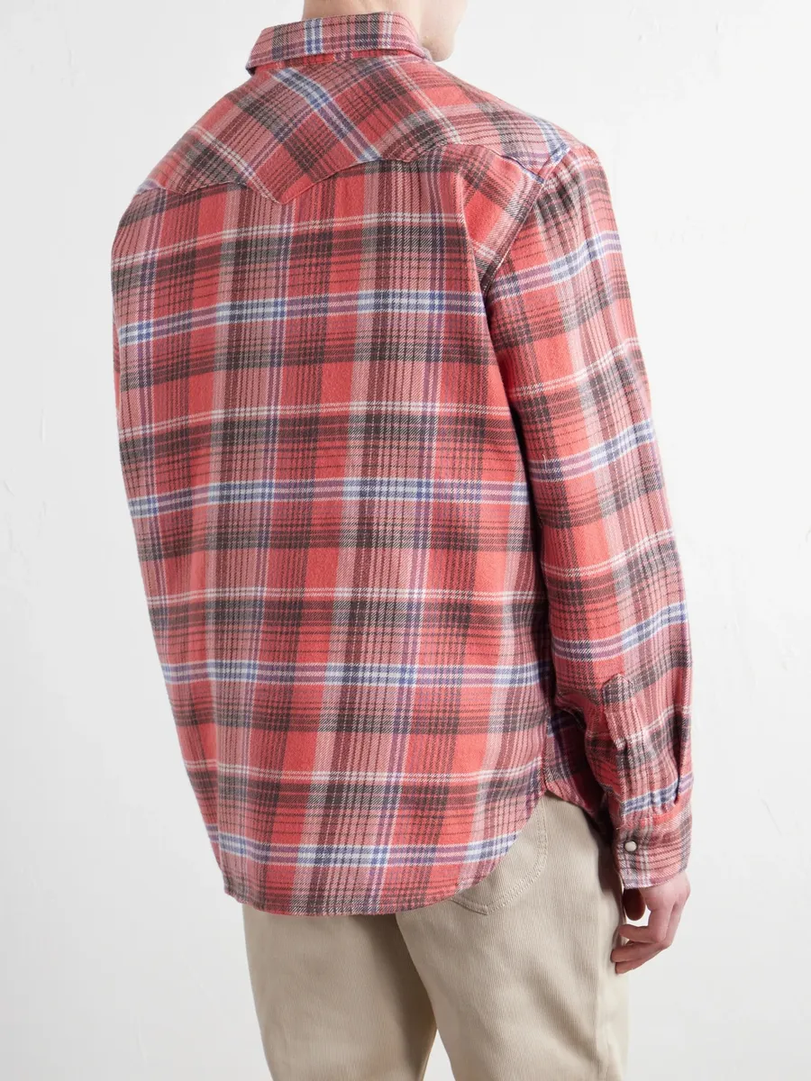 WYTHE Checked Cotton-Flannel Western Shirt - Men | Thumbnail 4