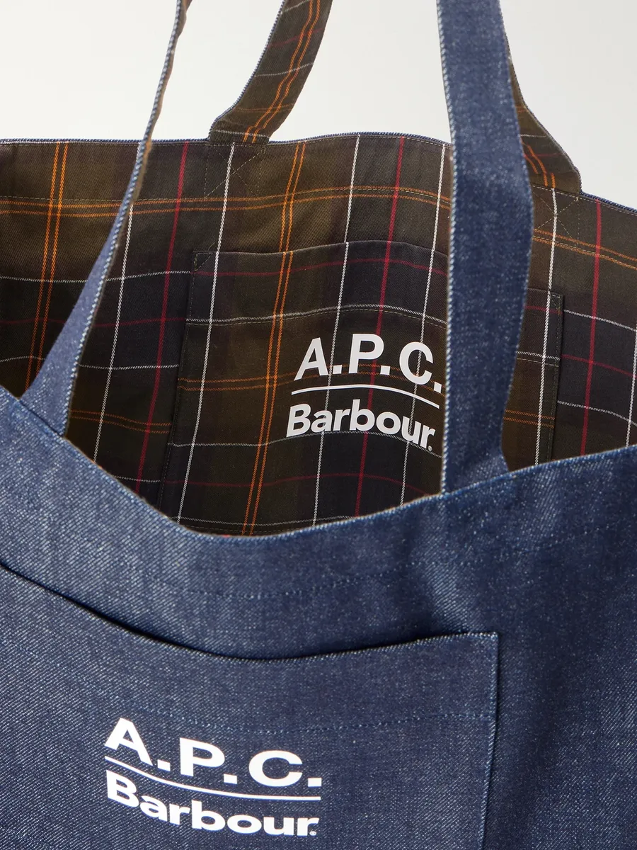 Barbour A.P.C. Logo-Print Denim Tote Bag - Men | Thumbnail 6 Barbour A.P.C. Logo-Print Denim Tote Bag - Men | Thumbnail 6
