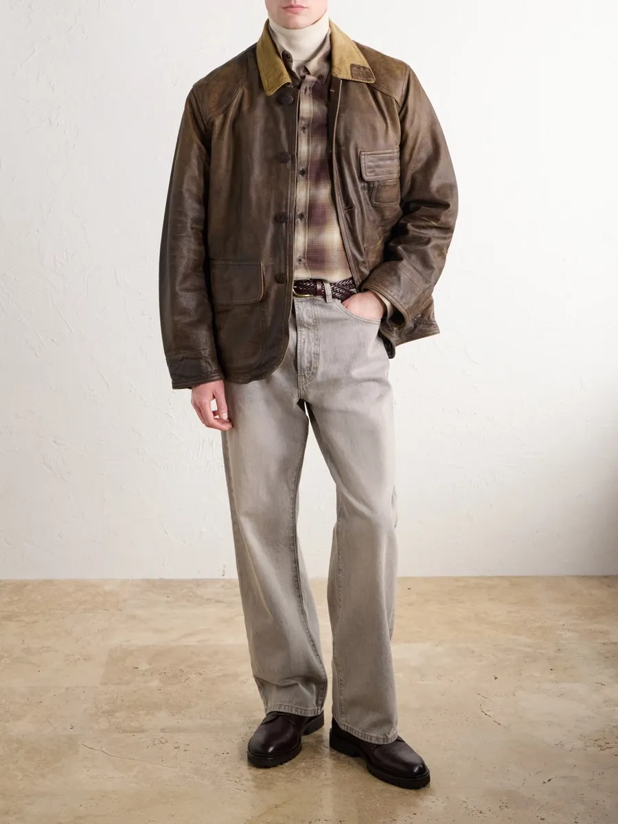 RRL Corduroy-Trimmed Leather Jacket - Men | Thumbnail 2 RRL Corduroy-Trimmed Leather Jacket - Men | Thumbnail 2