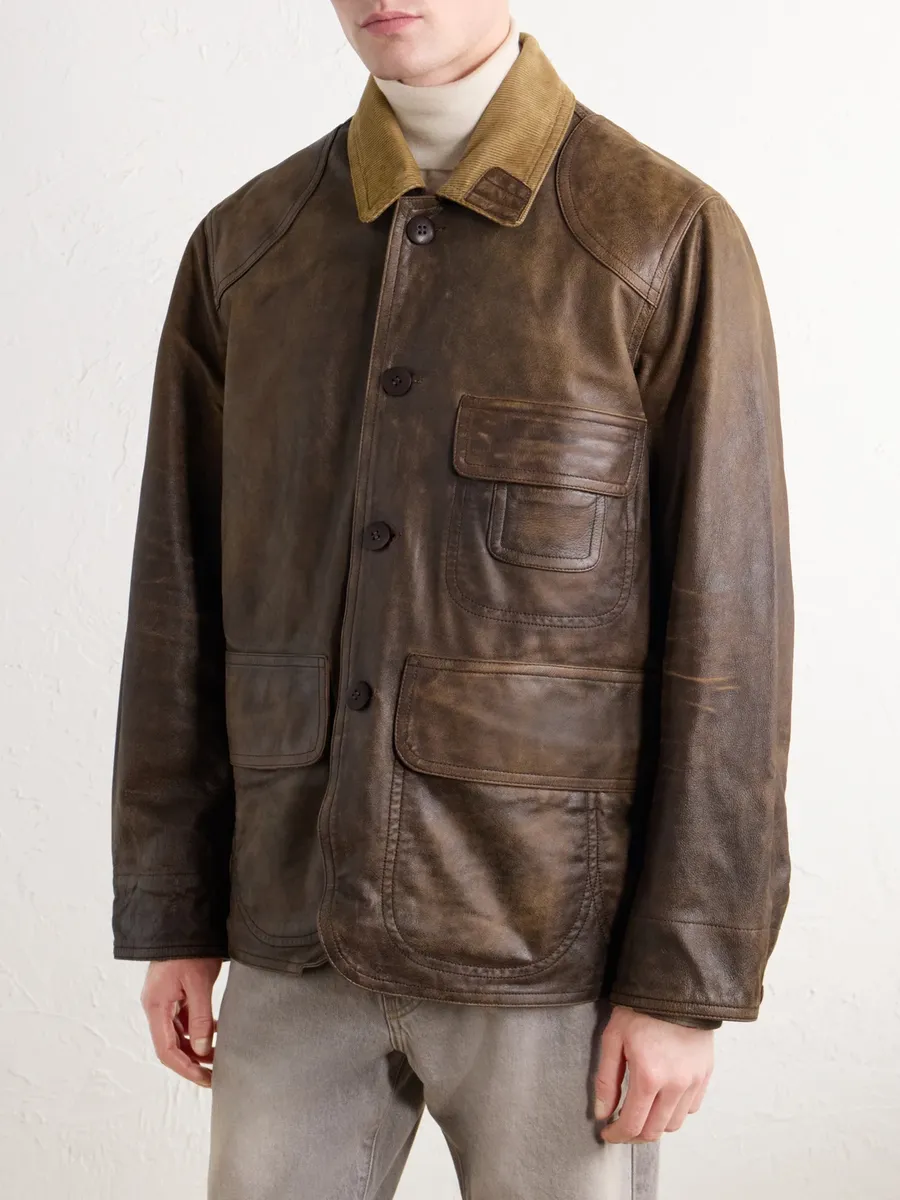 RRL Corduroy-Trimmed Leather Jacket - Men | Thumbnail 3 RRL Corduroy-Trimmed Leather Jacket - Men | Thumbnail 3