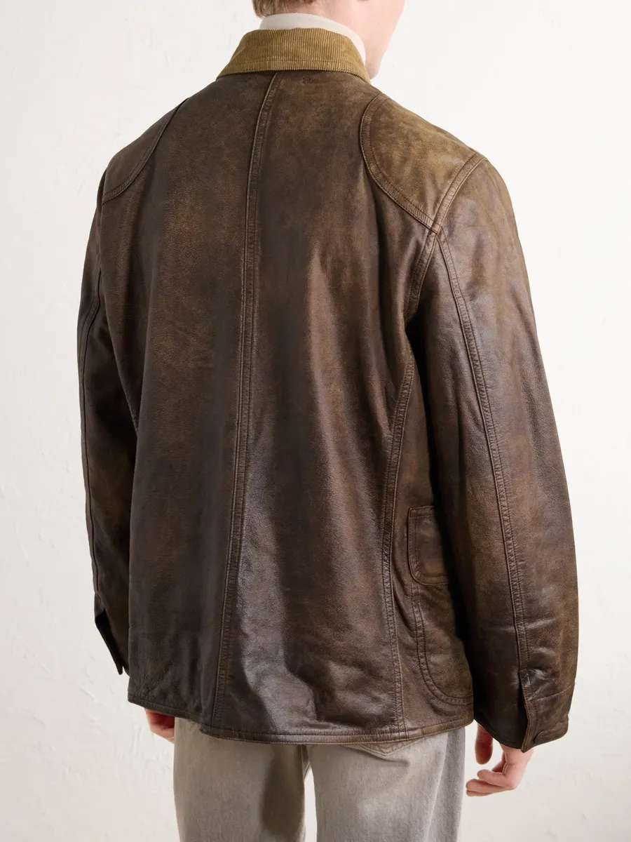 RRL Corduroy-Trimmed Leather Jacket - Men | Thumbnail 4 RRL Corduroy-Trimmed Leather Jacket - Men | Thumbnail 4