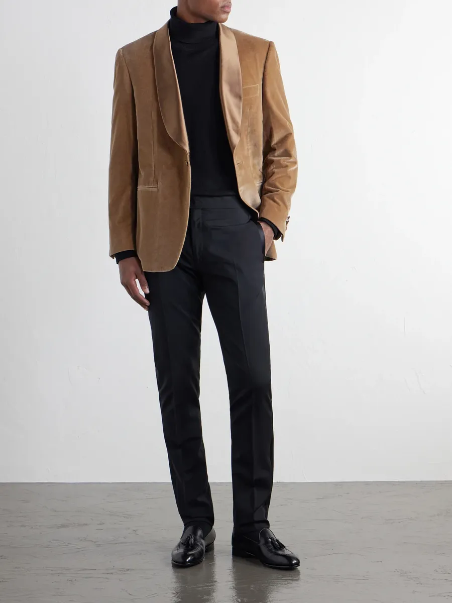 Canali Shawl-Collar Satin-Trimmed Cotton-Velvet Tuxedo Jacket - Men | Thumbnail 2