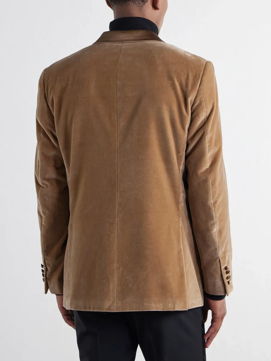 Canali Shawl-Collar Satin-Trimmed Cotton-Velvet Tuxedo Jacket - Men | Thumbnail 4