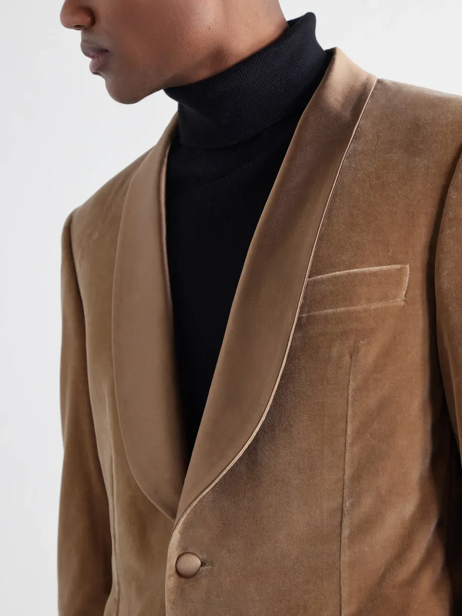Canali Shawl-Collar Satin-Trimmed Cotton-Velvet Tuxedo Jacket - Men | Thumbnail 5