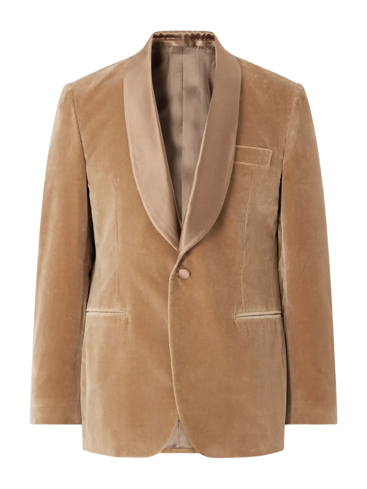 Canali Shawl-Collar Satin-Trimmed Cotton-Velvet Tuxedo Jacket - Men