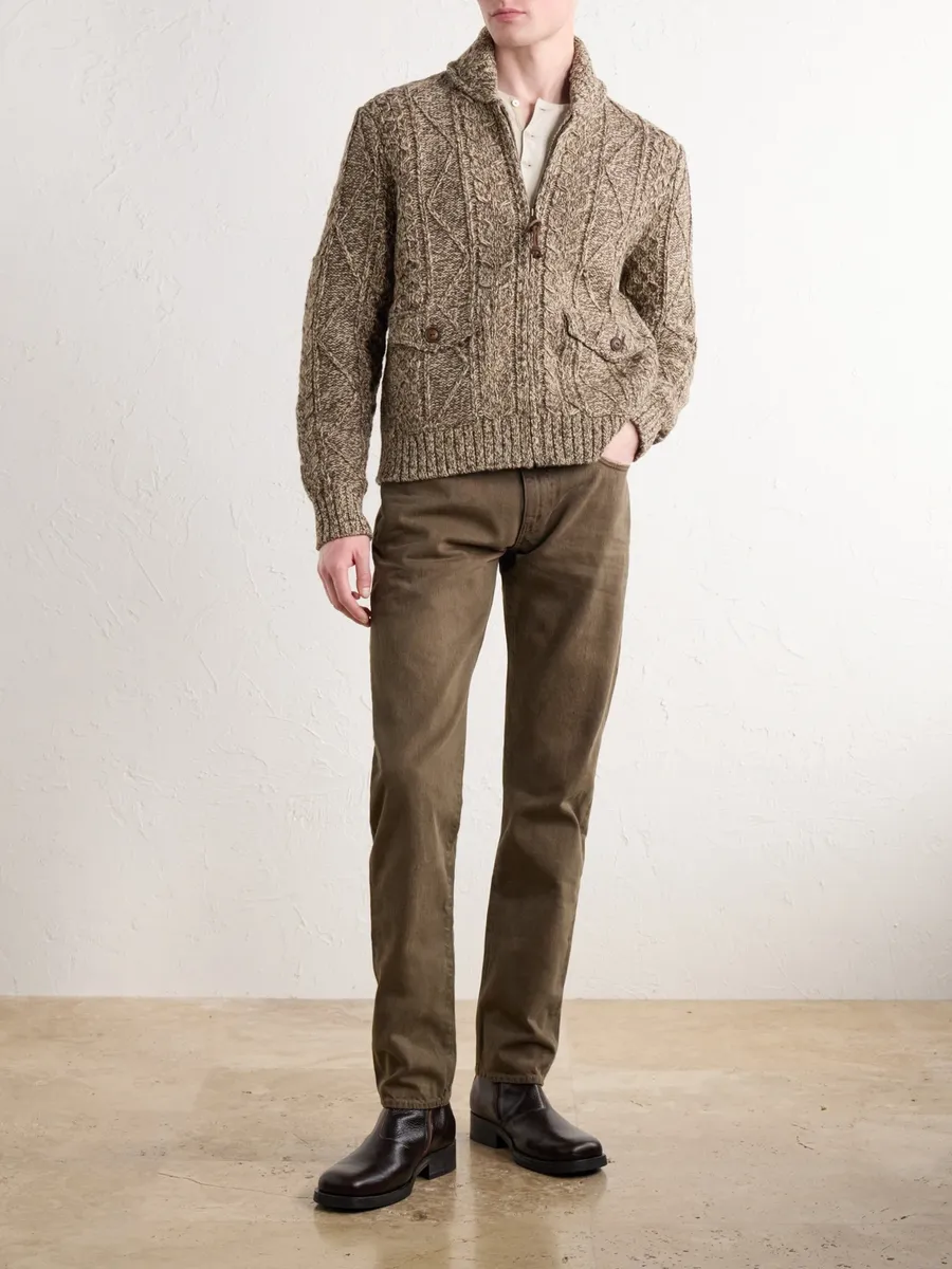 RRL Shawl-Collar Aran Cable-Knit Wool, Cotton and Linen-Blend Zip-Up Cardigan - Men | Thumbnail 2 RRL Shawl-Collar Aran Cable-Knit Wool, Cotton and Linen-Blend Zip-Up Cardigan - Men | Thumbnail 2