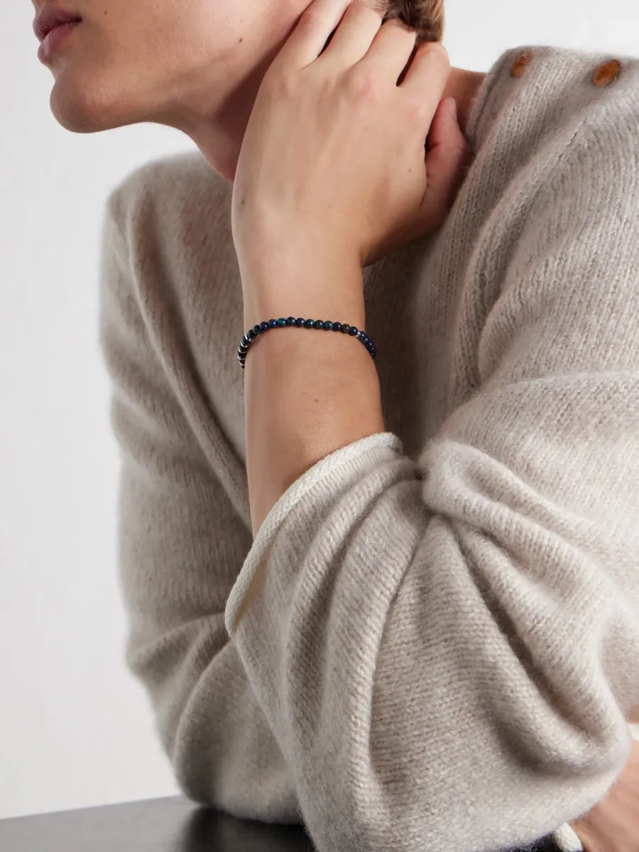 Mikia Circle 4 Sterling Silver Multi-Stone Beaded Bracelet - Men | Thumbnail 2