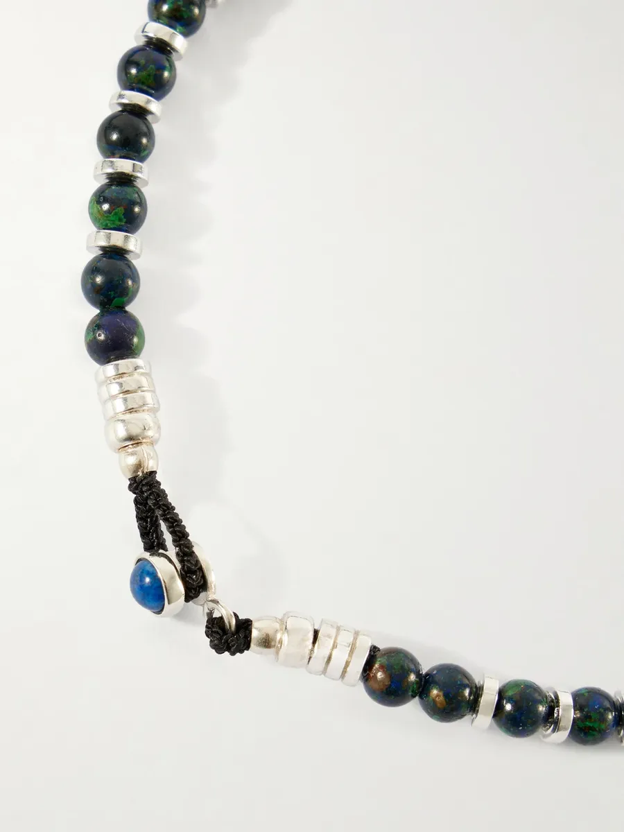 Mikia Circle 4 Sterling Silver Multi-Stone Beaded Bracelet - Men | Thumbnail 5
