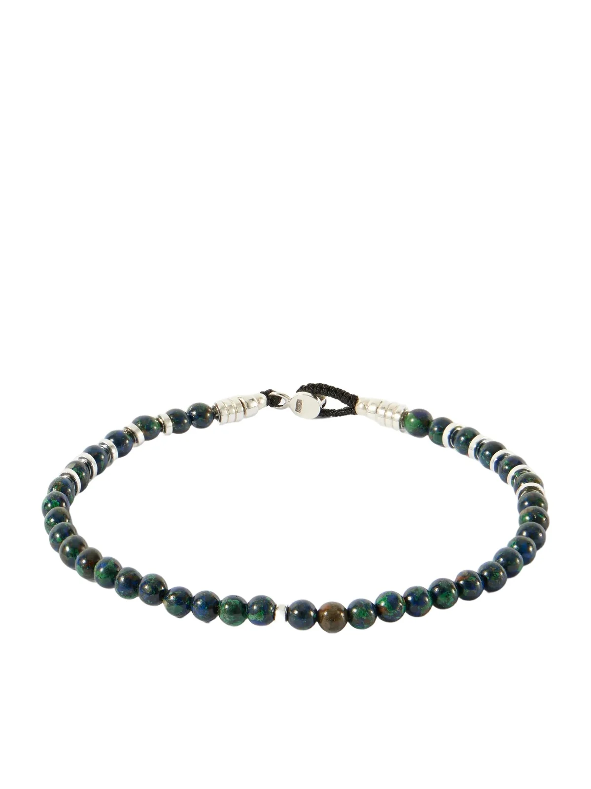 Circle 4 Sterling Silver Multi-Stone Beaded Bracelet - Men Circle 4 Sterling Silver Multi-Stone Beaded Bracelet - Men