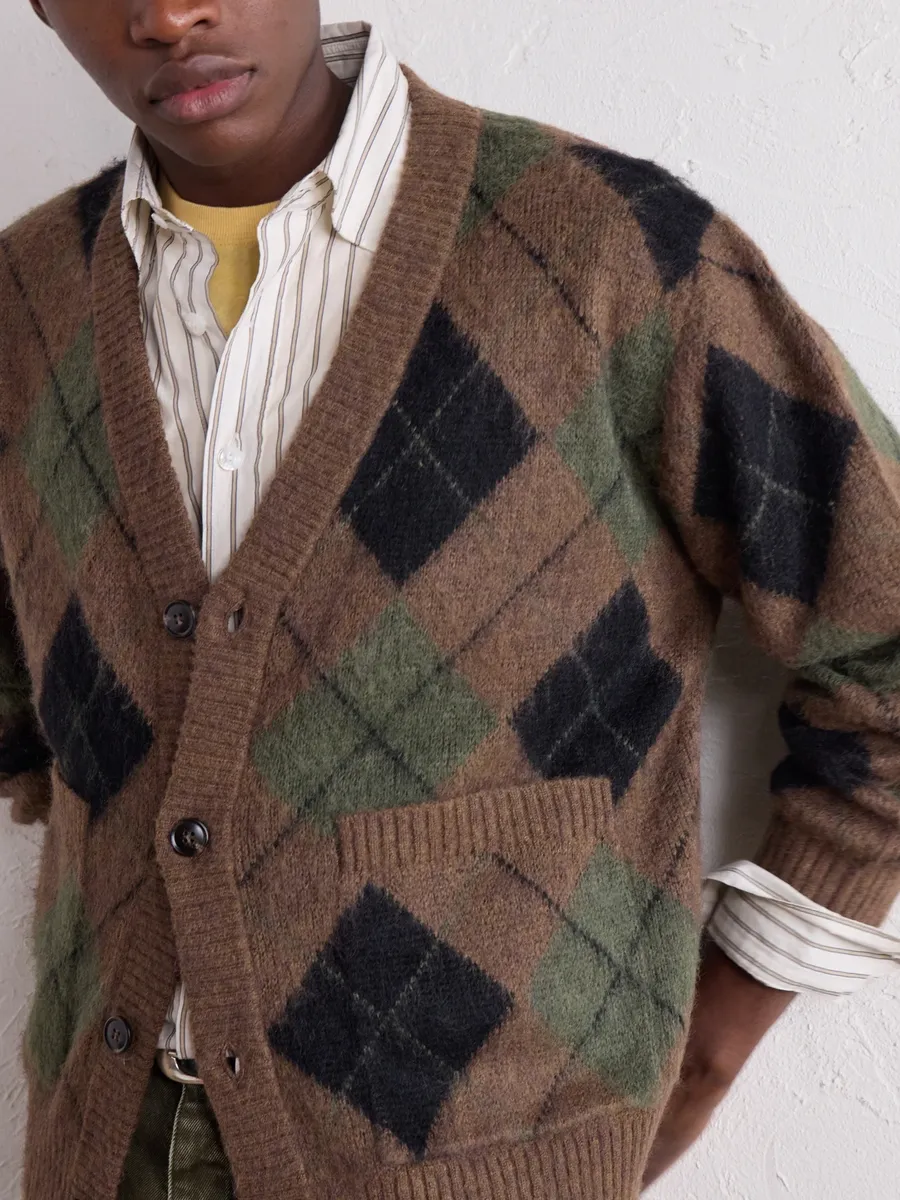 Corridor Brushed Argyle Jacquard-Knit Cardigan - Men | Thumbnail 5 Corridor Brushed Argyle Jacquard-Knit Cardigan - Men | Thumbnail 5