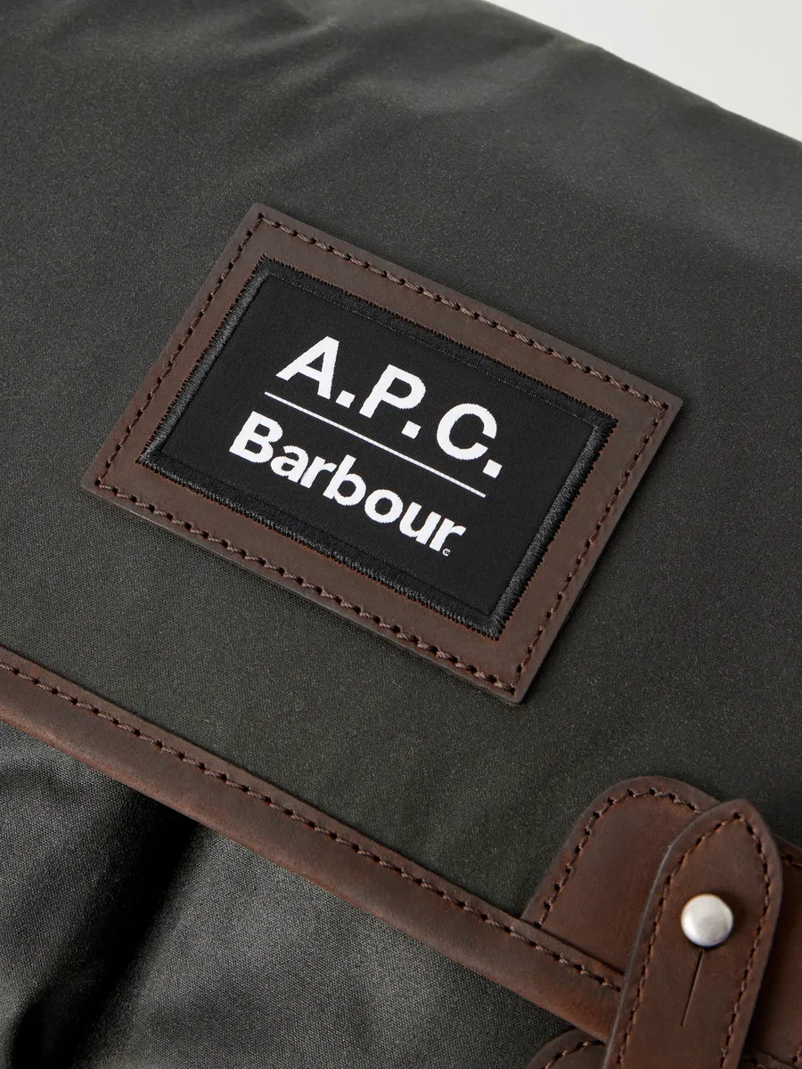 Barbour A.P.C. Leather-Trimmed Waxed Cotton-Canvas Messenger Bag - Men | Thumbnail 5 Barbour A.P.C. Leather-Trimmed Waxed Cotton-Canvas Messenger Bag - Men | Thumbnail 5