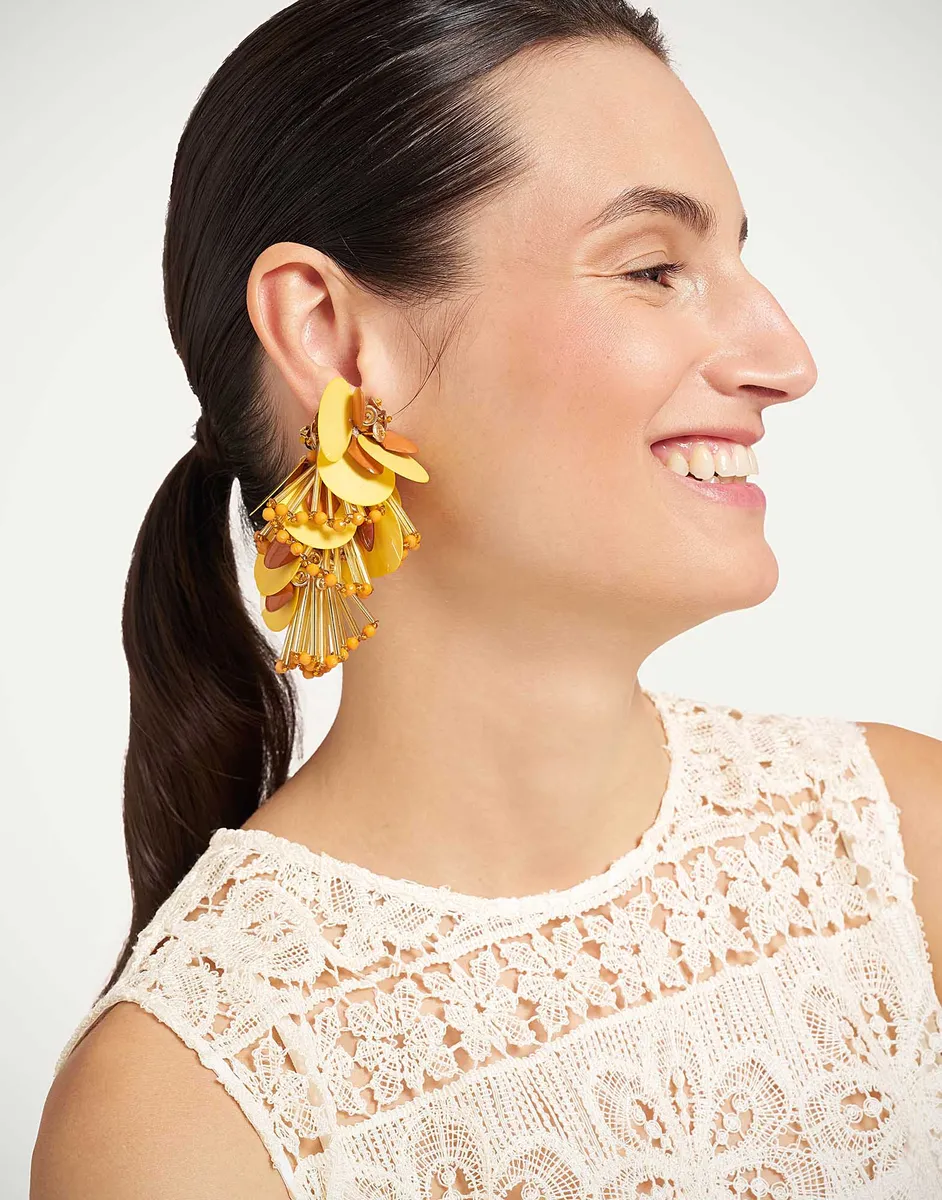 La Double J Petal Long Earrings | Thumbnail 2 La Double J Petal Long Earrings | Thumbnail 2