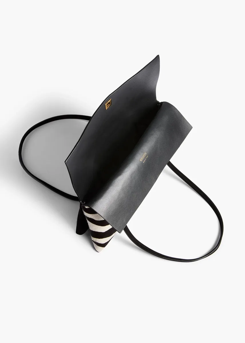Khaite Soft Blake Small Shoulder Bag In Zebra Print Haircalf And Black Suede | Thumbnail 3 Khaite Soft Blake Small Shoulder Bag In Zebra Print Haircalf And Black Suede | Thumbnail 3