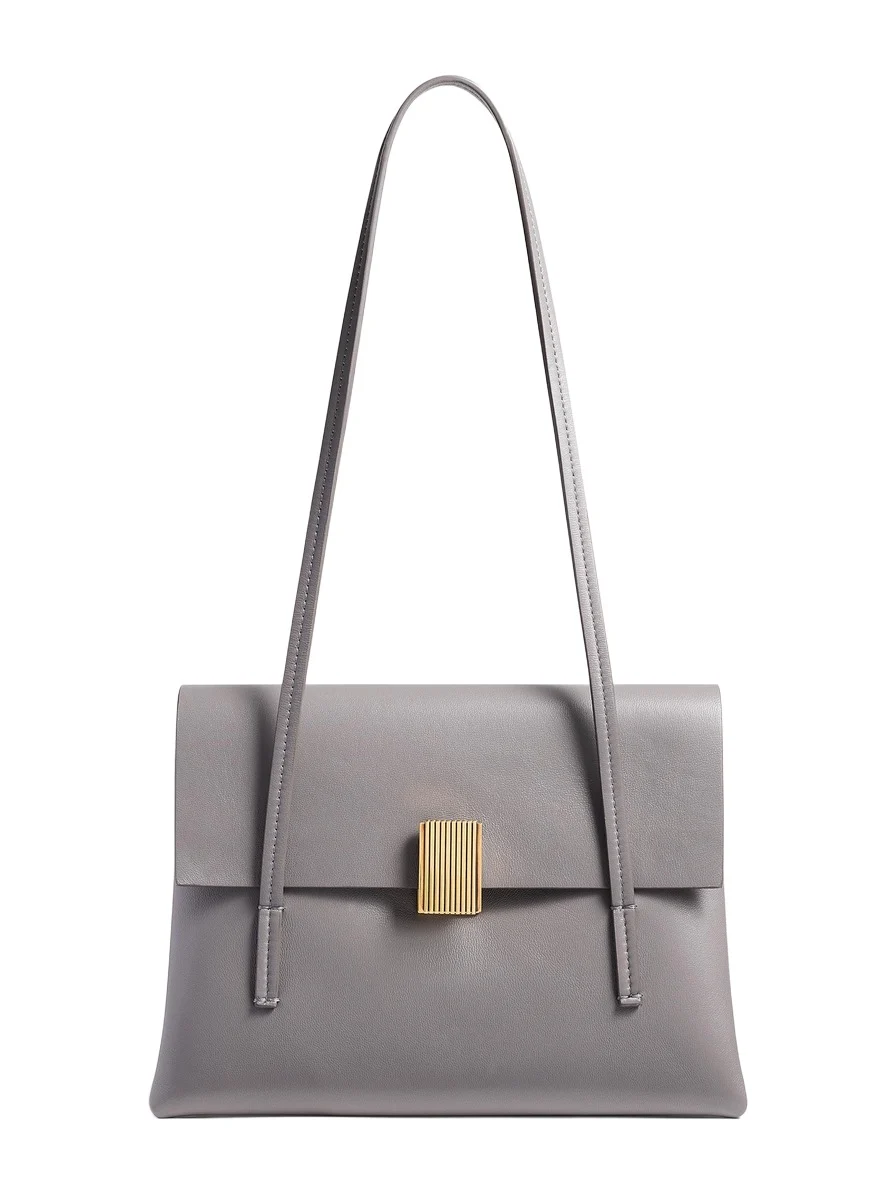 Khaite Soft Blake Small Shoulder Bag In Dark Haze