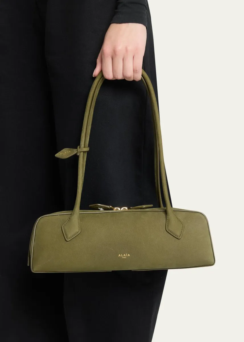 ALAÏA Le Teckel Medium Suede Shoulder Bag | Thumbnail 2 ALAÏA Le Teckel Medium Suede Shoulder Bag | Thumbnail 2