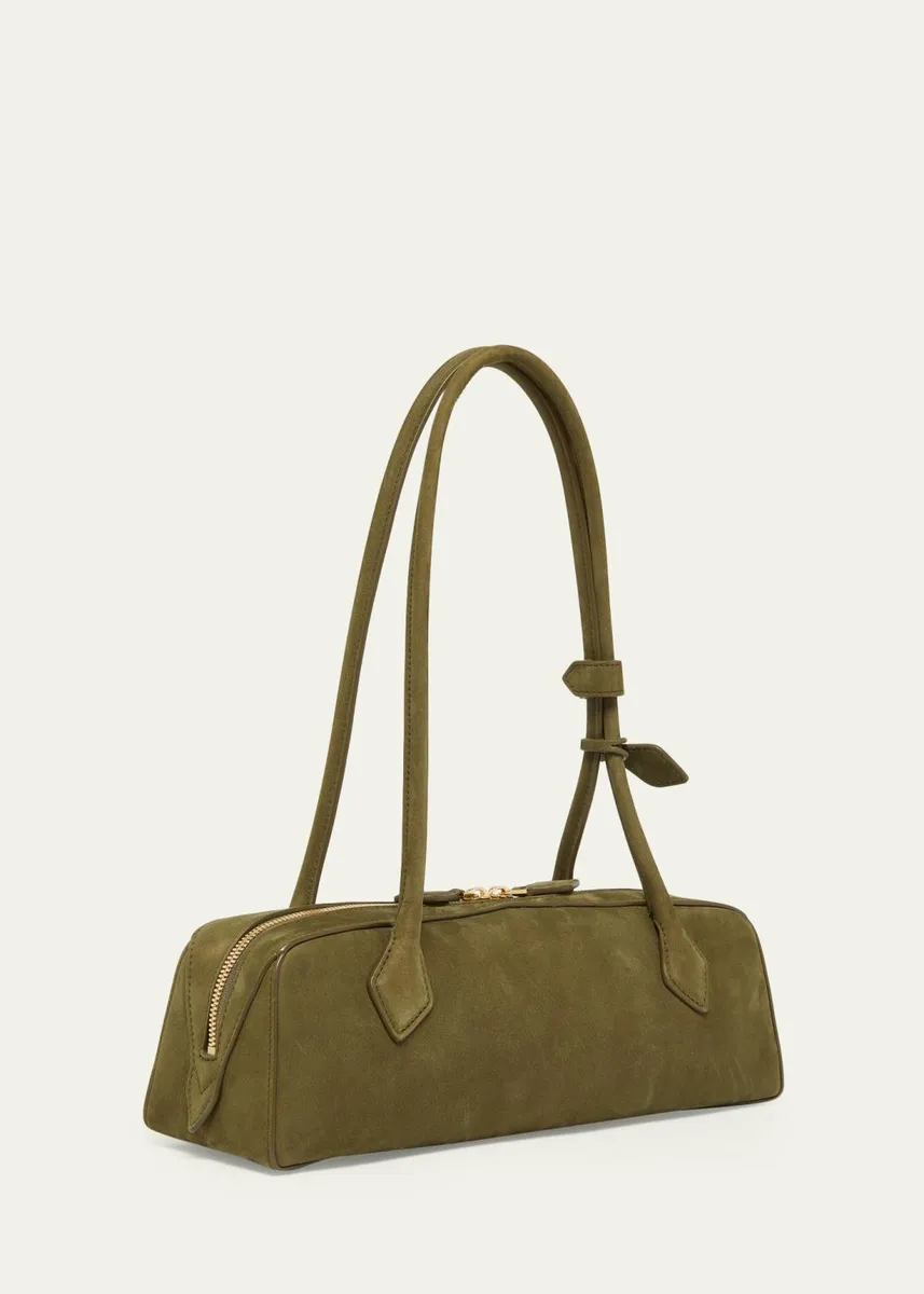 ALAÏA Le Teckel Medium Suede Shoulder Bag | Thumbnail 3 ALAÏA Le Teckel Medium Suede Shoulder Bag | Thumbnail 3