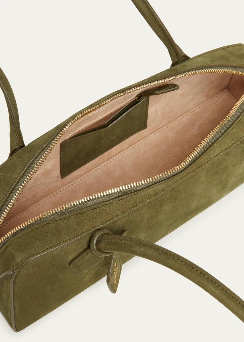 ALAÏA Le Teckel Medium Suede Shoulder Bag | Thumbnail 4 ALAÏA Le Teckel Medium Suede Shoulder Bag | Thumbnail 4